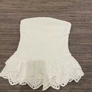 Long Strapless Top - Small/Extra Small, White
